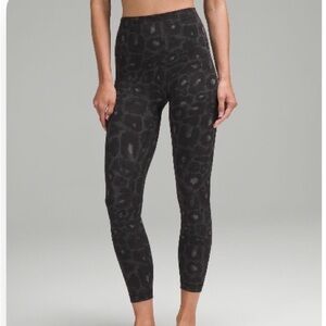 Lululemon Align High Rise 25" Spray Leopard Black Leggings- Size 12